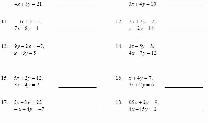 Solving systems by substitution worksheet answers